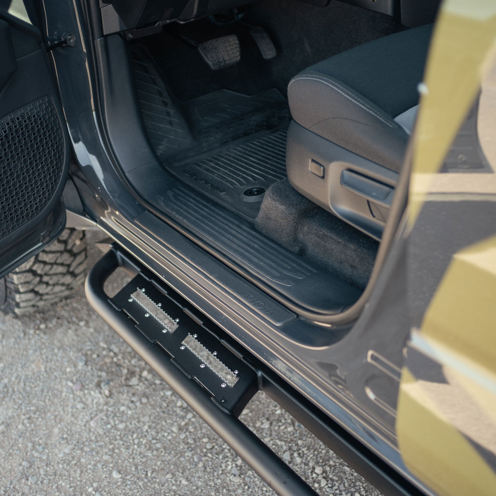 Step viewed with door open