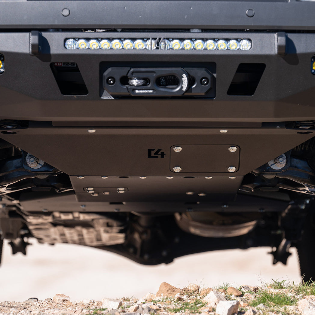 C4 Front Skid Plate for the 6th Gen 4Runner, front angle.