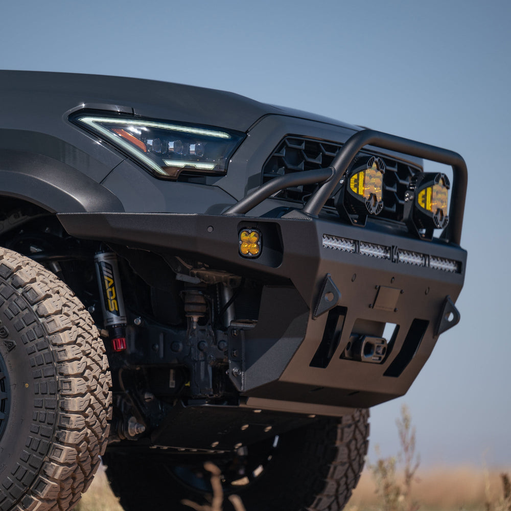 Lighting and concealed winch on the 6th gen 4Runner with C4 Fabrication Overland Series Front Bumper
