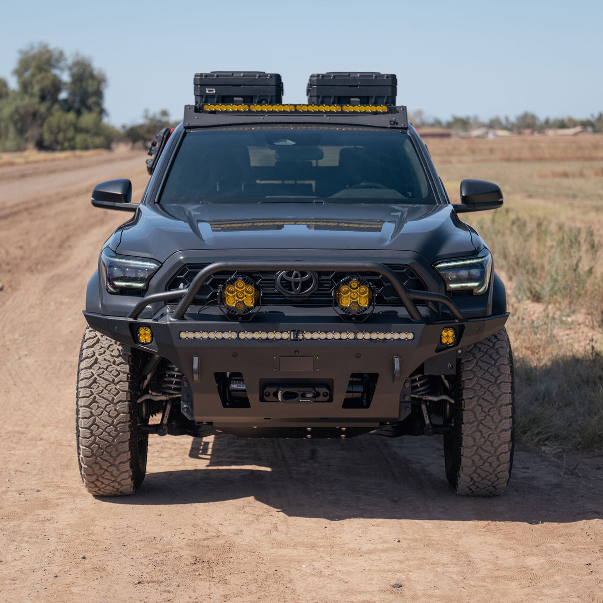 Front profile of the Overland Series Front Bumper for the 6th Gen 4Runner by C4 Fabrication.