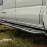 Lower angle view of the C4 Sliders for the 2024 Tacoma showing how much clearance the slider has from the bottom of the cab. 