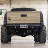 Rear view of the C4 Rock Runner High Clearance bumper showing its extreme increase in ground clearance. 