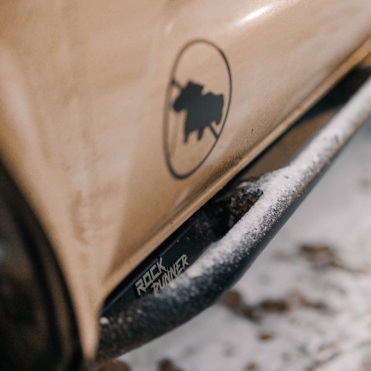 Cover photo for the C4 Rock Runner Sliders for the 3rd Generation Toyota Tacoma with emphasis on the truck and sliders and the background faded out.