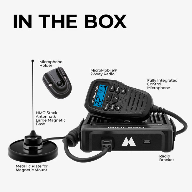 Midland MicroMobile 50 Watt GMRS Radio with Magnetic Mount Antenna (MXT575)