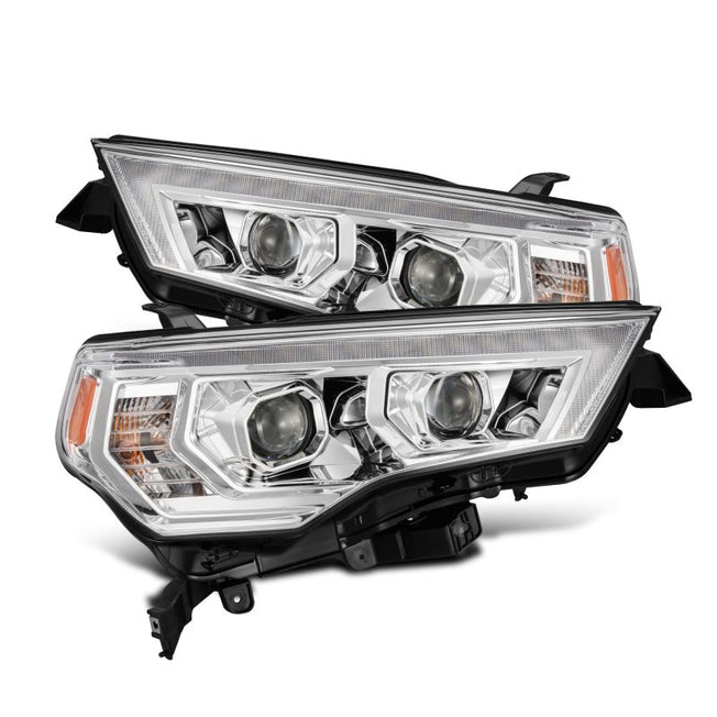 14-22 Toyota 4Runner AlphaRex LUXX-Series LED Proj Headlights Chrome w/Actv Light & Seq. Sig + DRL