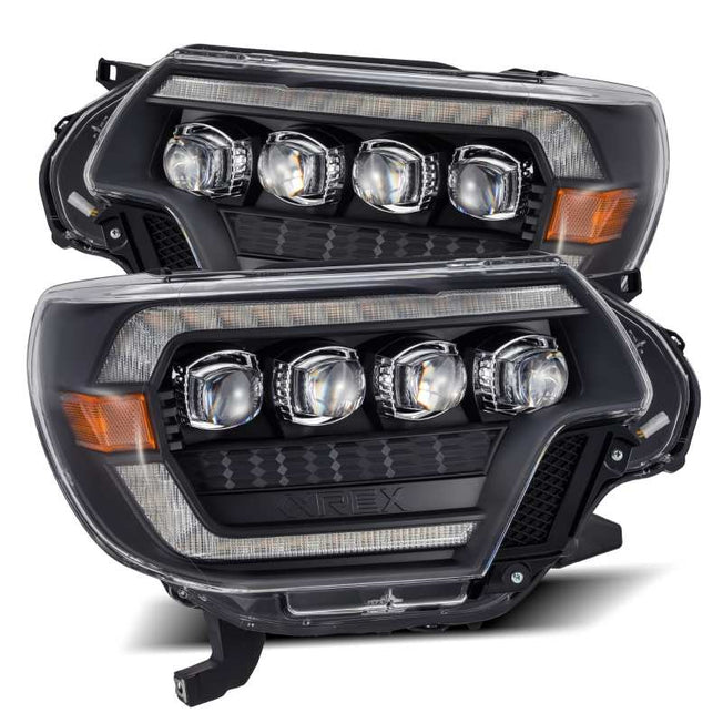 12-15 Toyota Tacoma NOVA LED Proj Headlights Plank Style Black w/Activ Light/Seq Signal/DRL