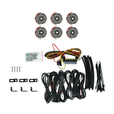 KC HiLites Cyclone V2 LED 6-Light - Rock Light Kit Front View