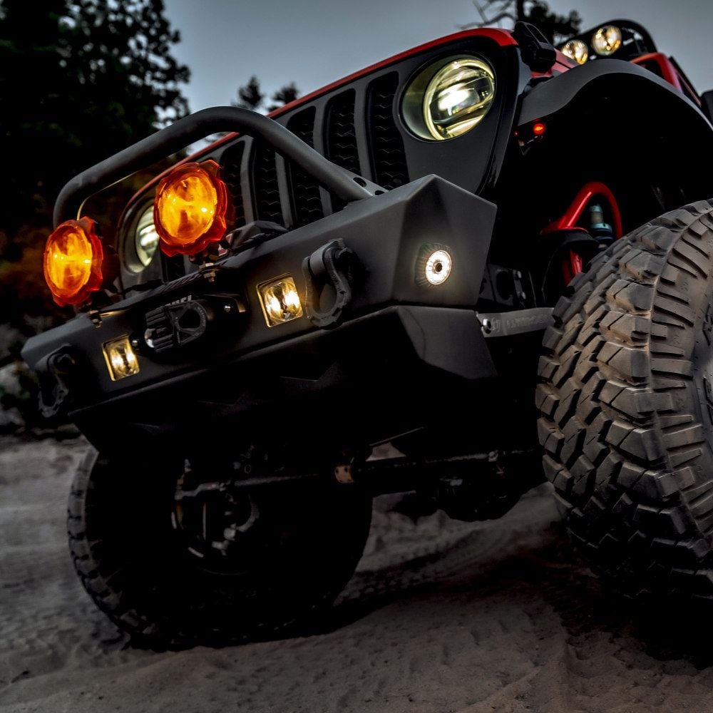 KC HiLites Cyclone V2 LED 6-Light - Rock Light Kit Front View
