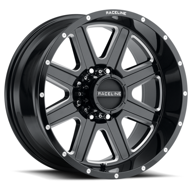 940M Hostage 16x8in / 6x139.7 BP / 0mm Offset / 106.1mm Bore - Black & Milled Wheel