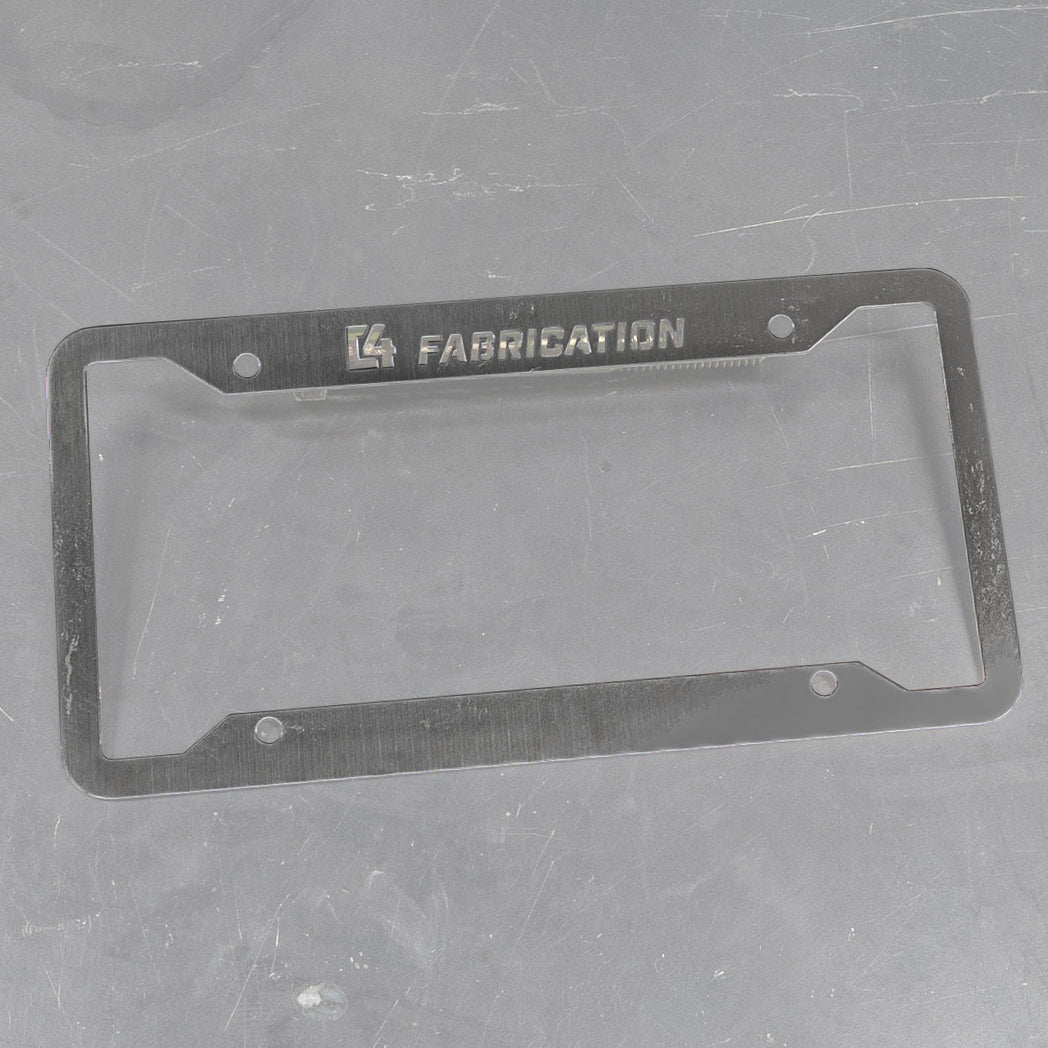 Cover photo for the C4 License Plate Frame with the frame emphasized and the background faded out. 