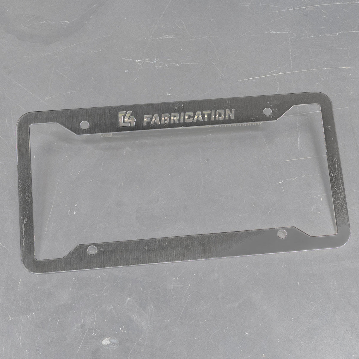 Cover photo for the C4 License Plate Frame with the frame emphasized and the background faded out. 