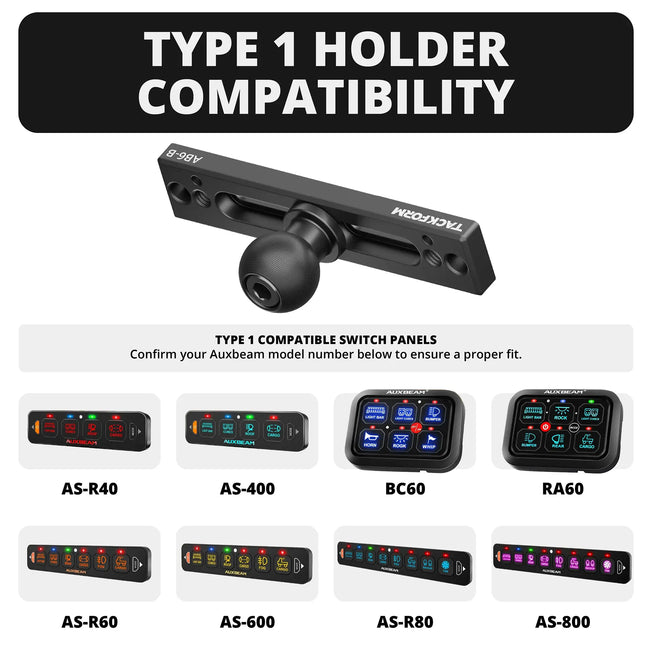 Auxbeam Holder | TRAXX™ - Slim Track Base | Choose Arm Length & Panel Type