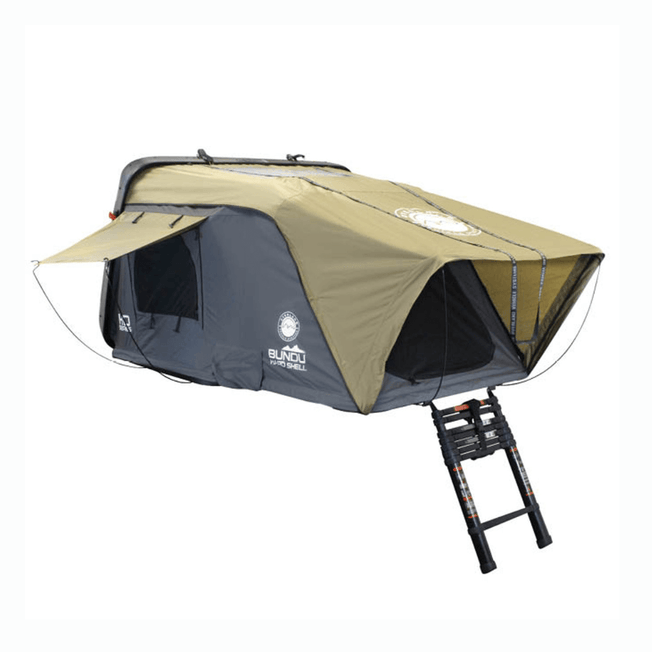 HD Bundu Cantilever Hard Shell Roof Top Tent, Grey Body & Green Rainfly