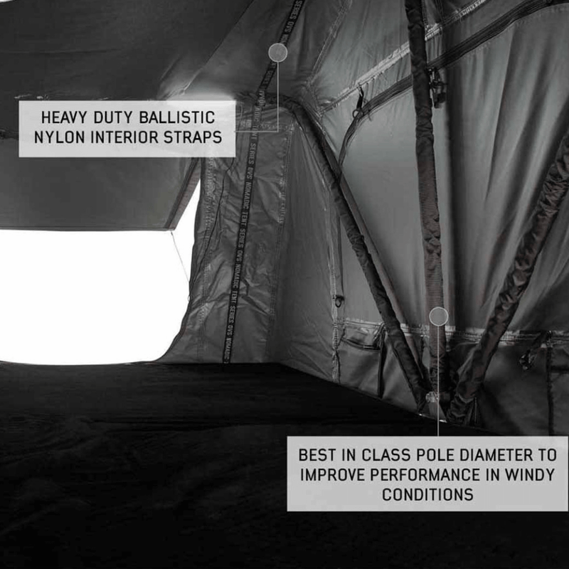 HD Nomadic 2 Extended Soft Shell Roof Top Tent, Grey Body & Green Rainfly
