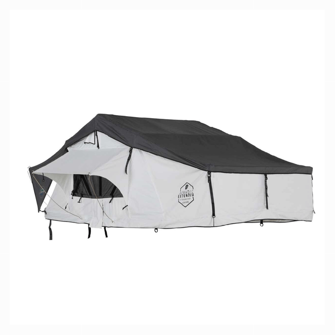 HD Nomadic 3 Arctic White Extended Soft Shell Roof Top Tent, White Body Dark Grey Rainfly