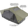 HD Nomadic 3 Standard Soft Shell Roof Top Tent, Grey Body & Green Rainfly