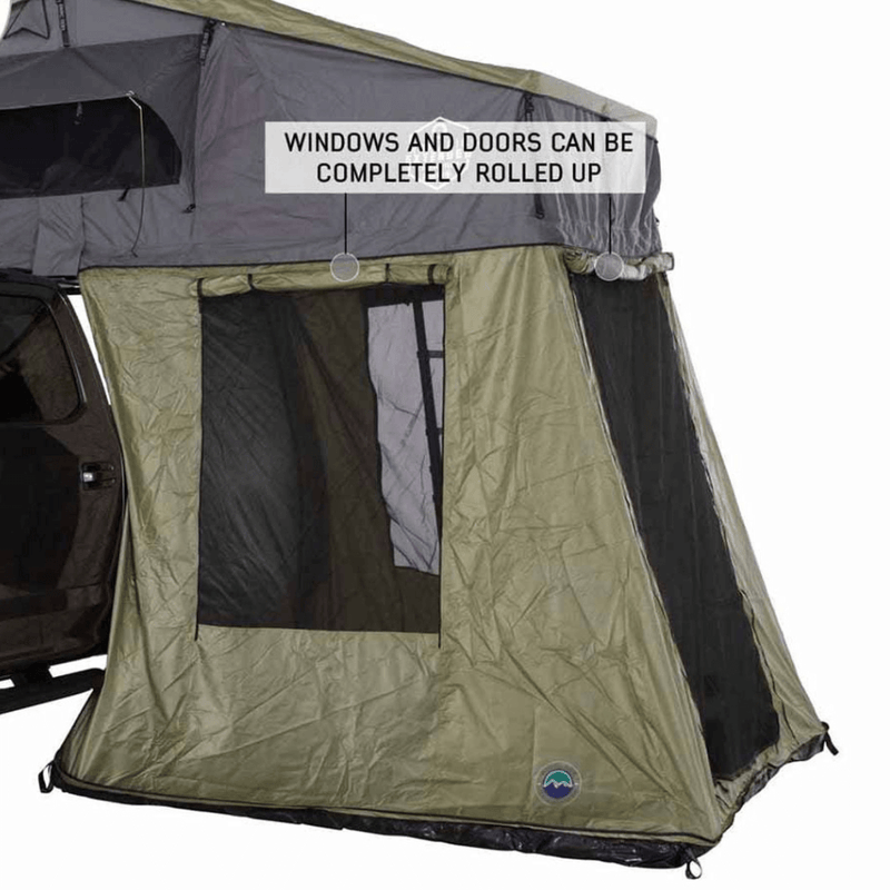 HD Nomadic 4 Roof Top Tent Annex Green Base With Black Floor & Travel Cover