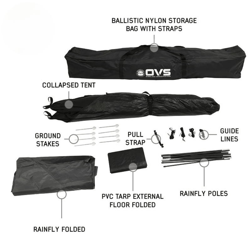 Hub Centric Ground Tent - Black Body & Grey Rainfly