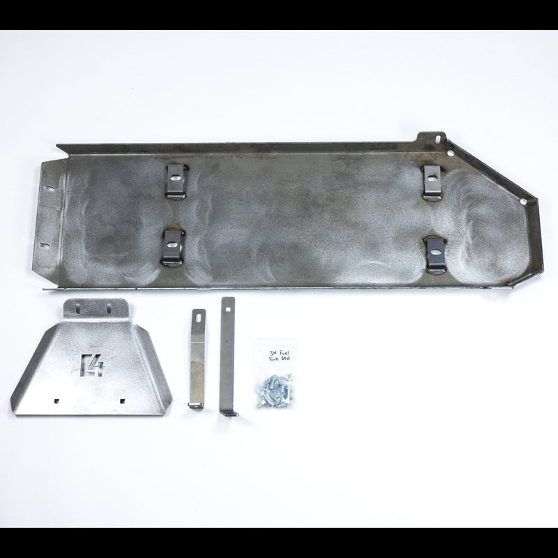 View of the components of the C4 Fuel Tank Skid kit for the Tacoma.