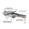 Komodo Camp Kitchen - Dual Grill, Skillet, Folding Shelves, and Rocket Tower - Stainless Steel