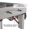 Komodo Camp Kitchen - Dual Grill, Skillet, Folding Shelves, and Rocket Tower - Stainless Steel