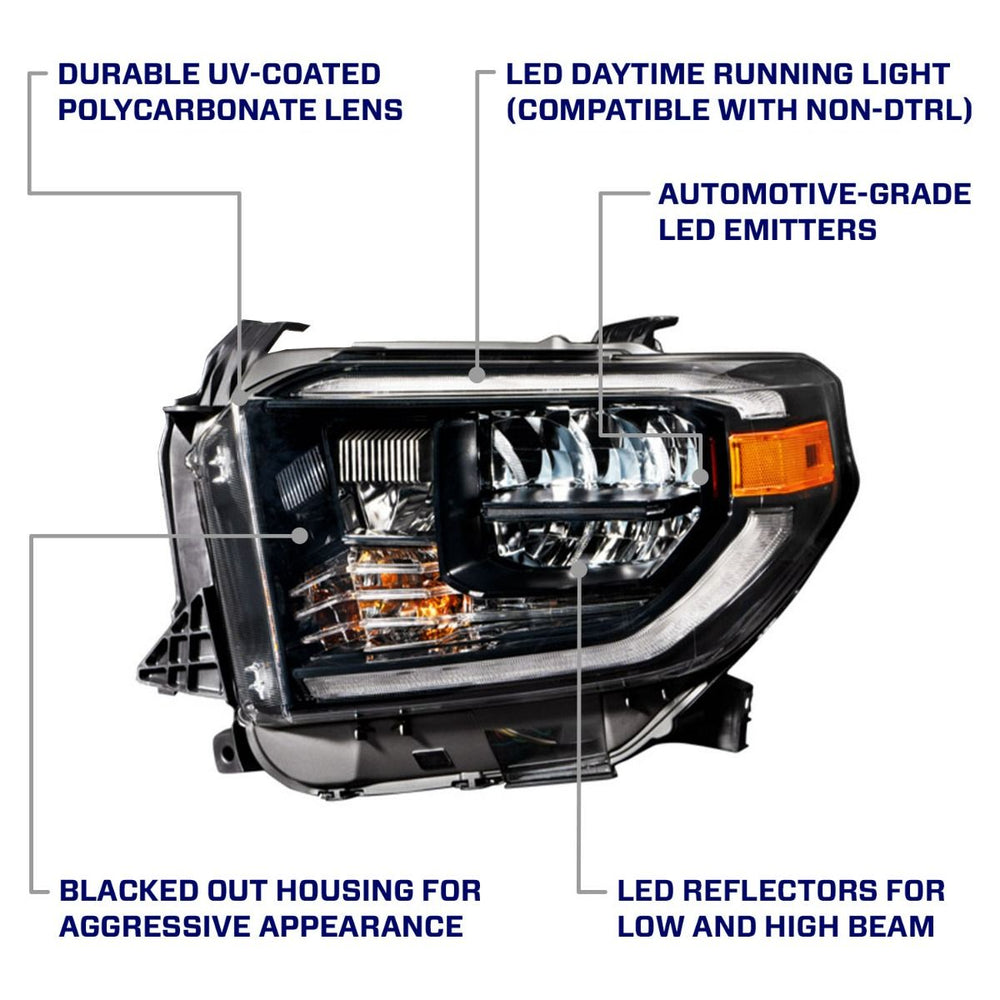 LED Reflector Headlights [Pair] Fits 2014-2021 Toyota Tundra