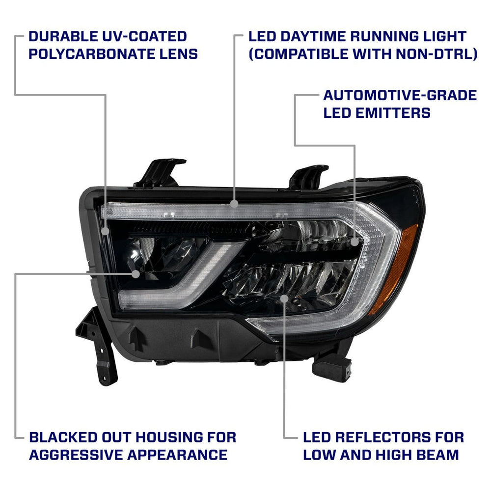 LED Reflector Headlights [Pair] fits 2008-2017 Toyota Sequoia