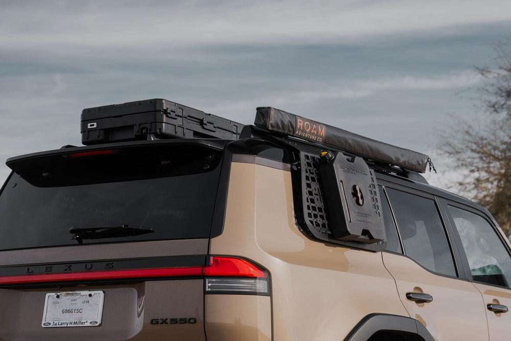 Crossmembers for Land Cruiser or GX 550 OEM Factory Roof Rails used to hold storage box and awning