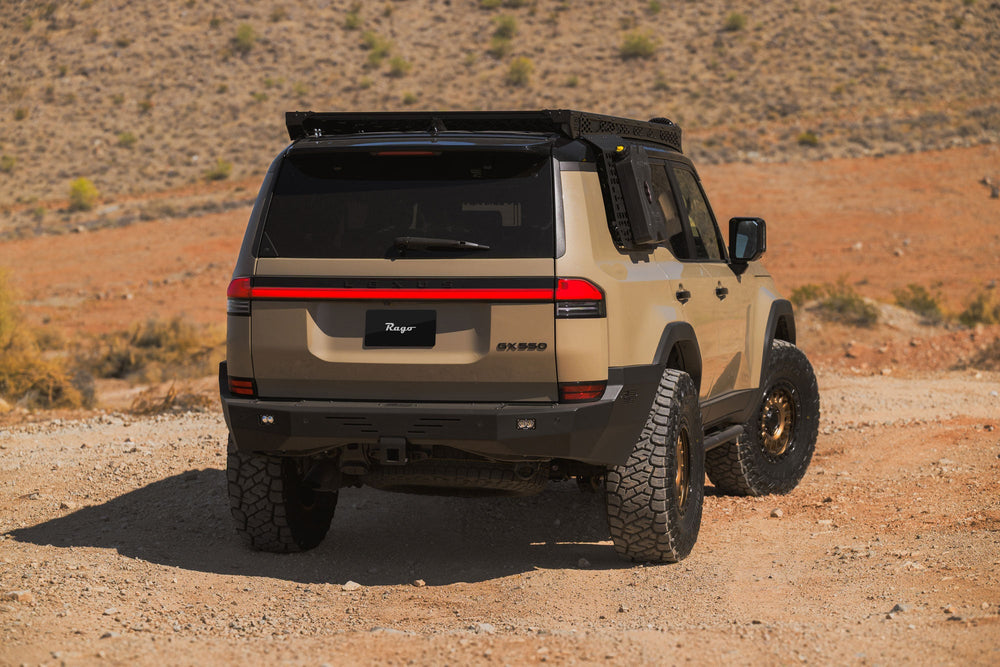 Full-width, steel, off-road Rear bumper for the Lexus GX 550.