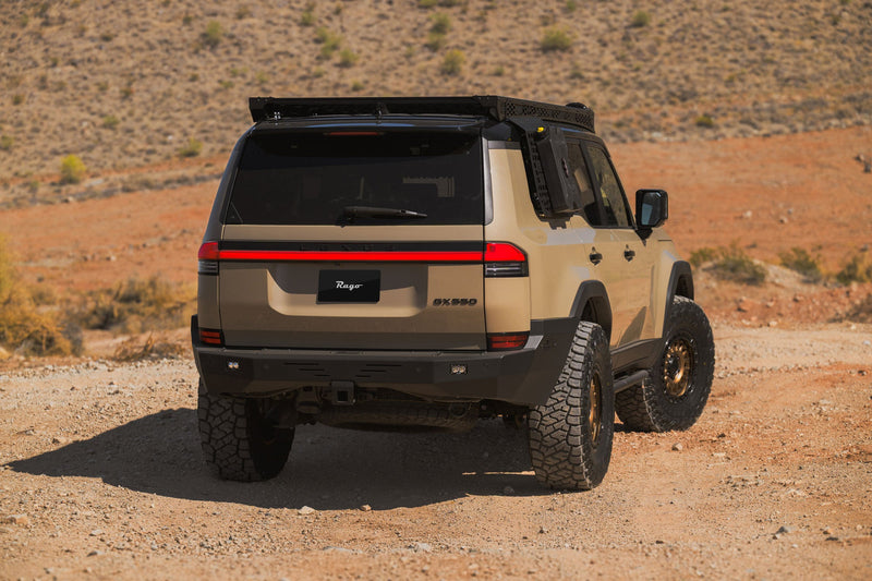 Full-width, steel, off-road Rear bumper for the Lexus GX 550.