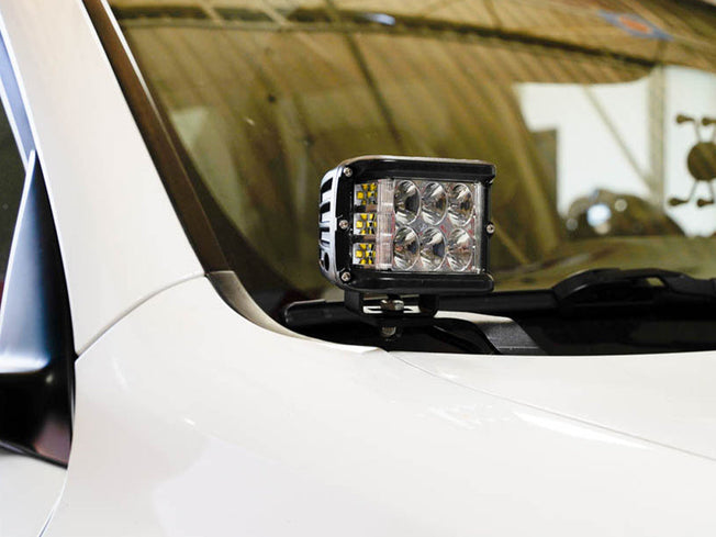 2010-2020 Lexus GX 460 Low Profile LED Side Projecting Ditch Light Mounted to White Vehicle - Cali Raised LED