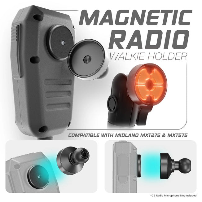 LINK™ Vent Mount Bracket With Midland MXT275 and MXT575 Magnetic CB Radio Mic Holder | 2016-2023 Toyota Tacoma and 2014-2021 Toyota Tundra | Choose Your Arm Length