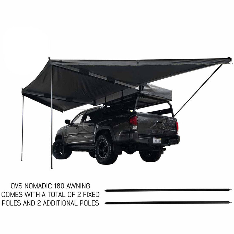 Nomadic Awning 180 Degree - Dark Gray Cover with Black Cover