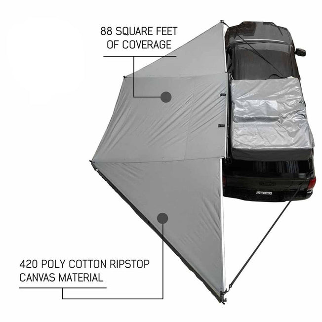 Nomadic Awning 180 Degree - Dark Gray Cover with Black Cover