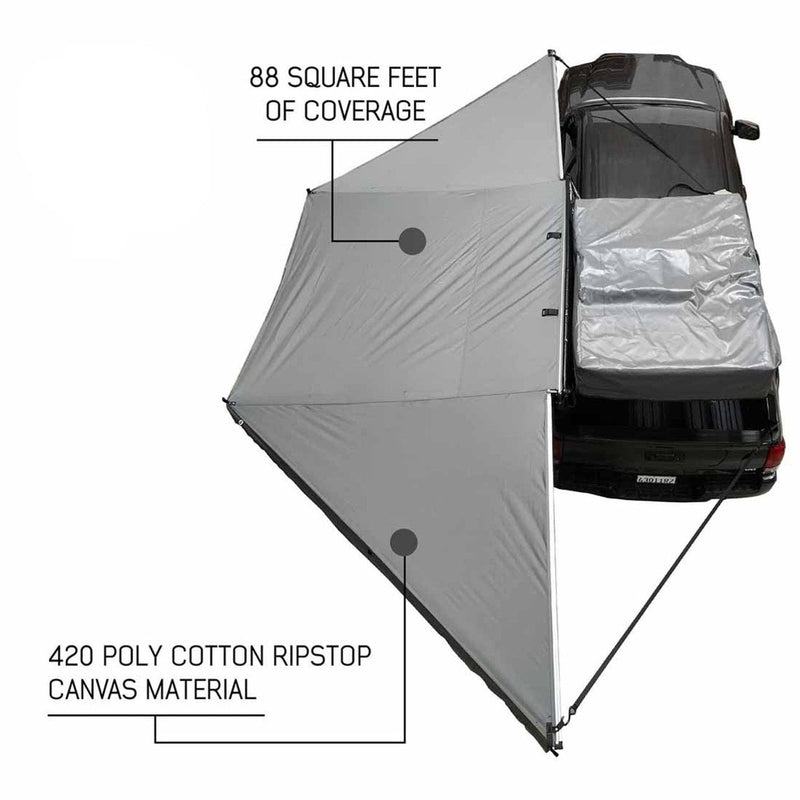 Nomadic Awning 180 Degree - Dark Gray Cover with Black Cover