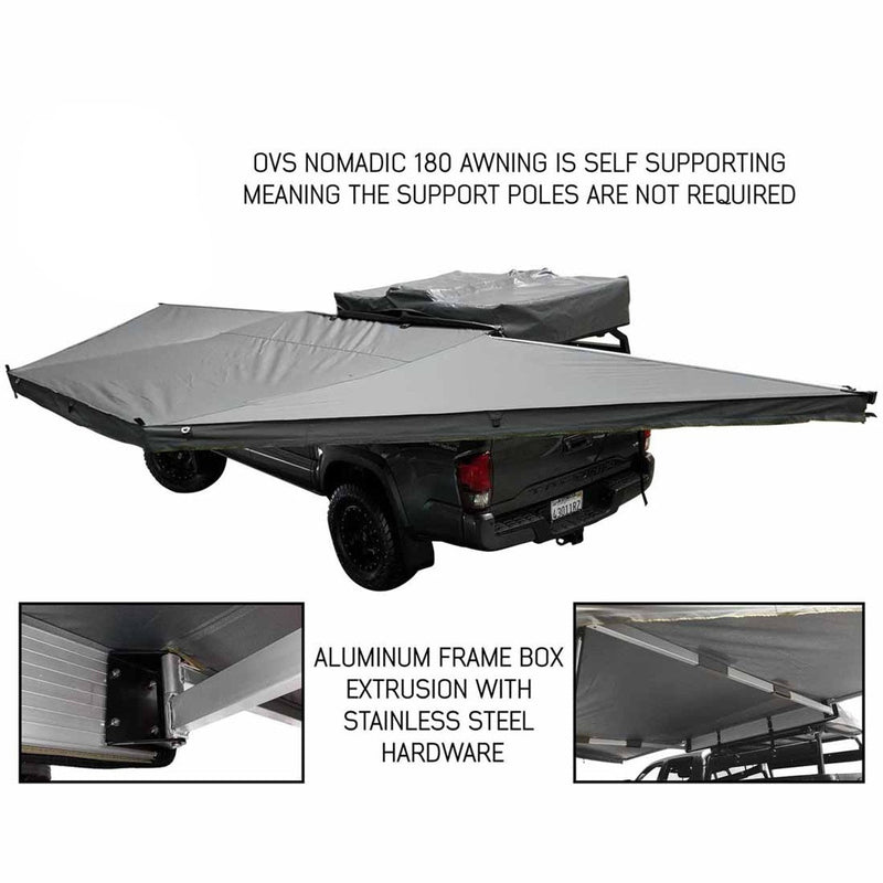 Nomadic Awning 180 Degree - Dark Gray Cover with Black Cover