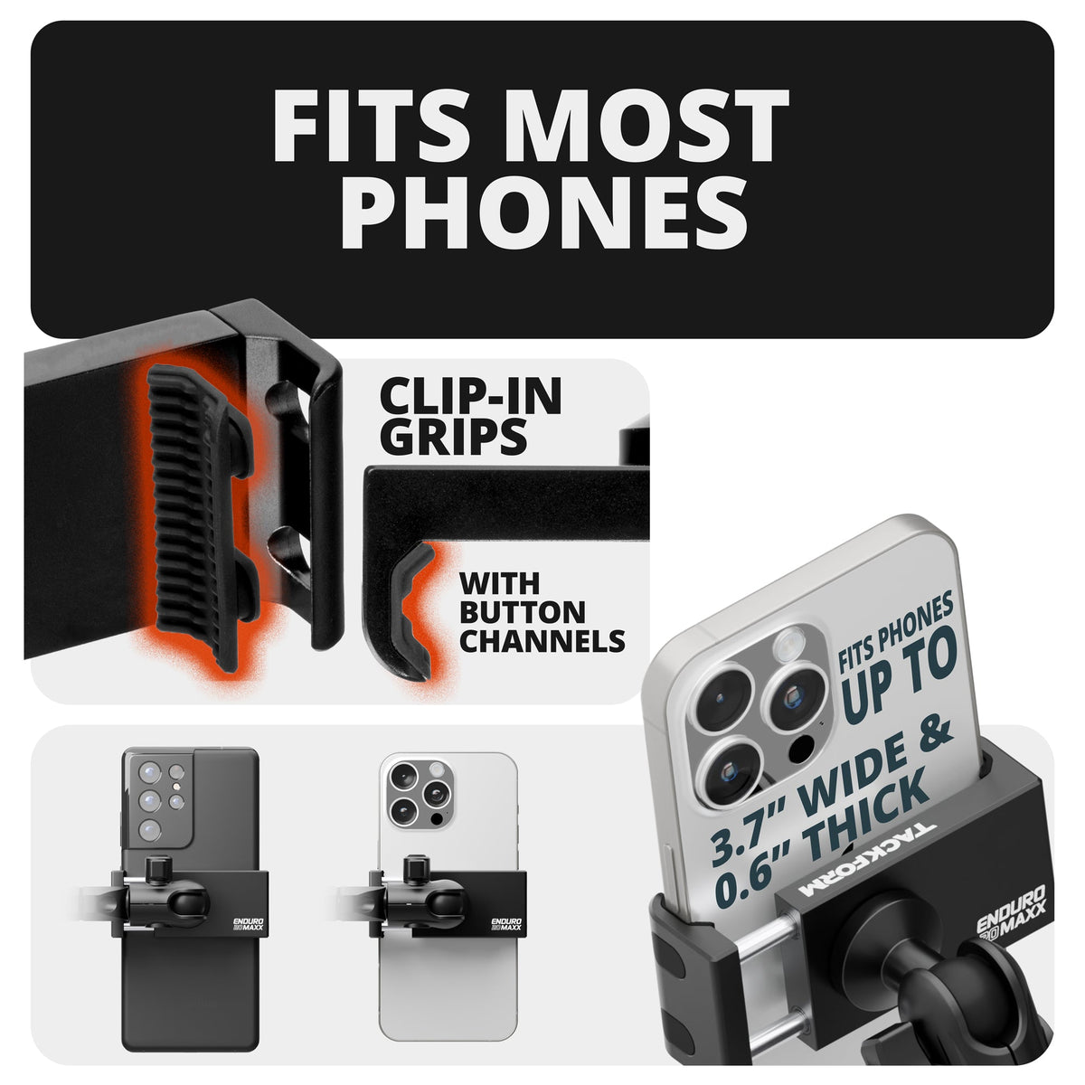 TRAXX™ - Slim Track Dash Bracket With 20LITE Phone, GoPro & Midland Magnetic Radio Holders | 2010-2024 Toyota 4Runner