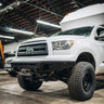 Quartering photo of the C4 Overland front bumper for the 2007-2013 Tundra. 
