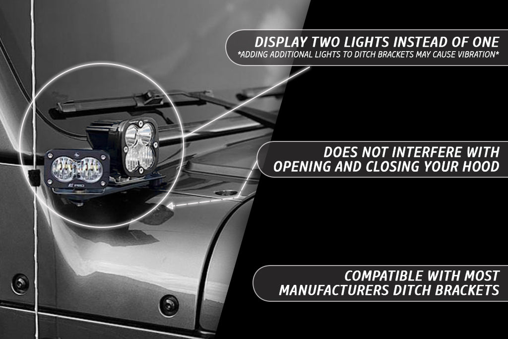 Ditch Light Bracket Extensions | Pair