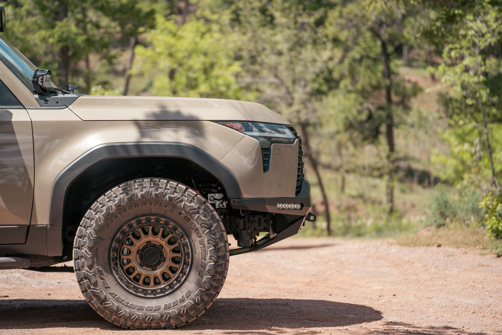 Side profile showing the high clearance offered by the Rago GX 550 Front bumper.
