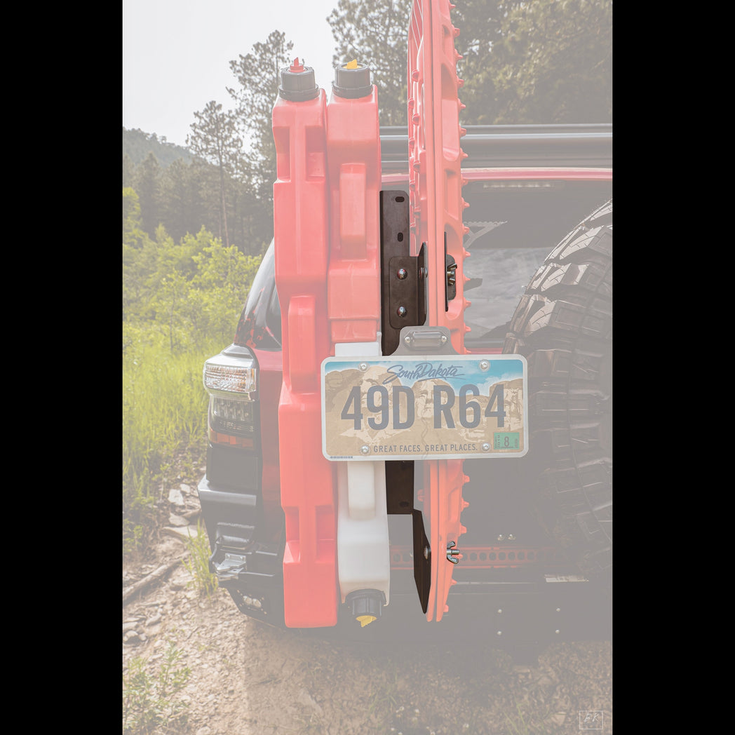 Cover photo for the C4 Maxtrax and Rotopax mount for rear bumpers with emphasis on the mount and everything else faded out.