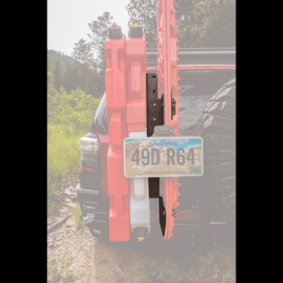 Cover photo for the C4 Maxtrax and Rotopax mount for rear bumpers with emphasis on the mount and everything else faded out.