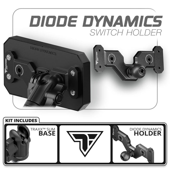 8 Channel Diode Dynamics D-Switch Holder | TRAXX™ - Slim Track Base | Choose Your Arm Length