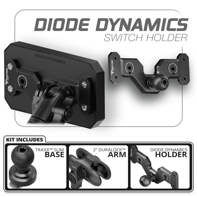 8 Channel Diode Dynamics D-Switch Holder | TRAXX™ - Slim Track Base | Choose Your Arm Length