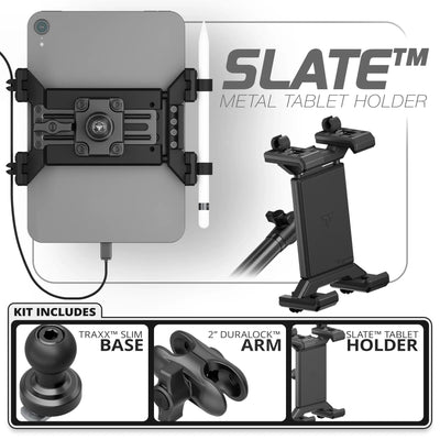 Metal Tablet Holder | TRAXX™ - Slim Track Base | 2" DuraLock Arm