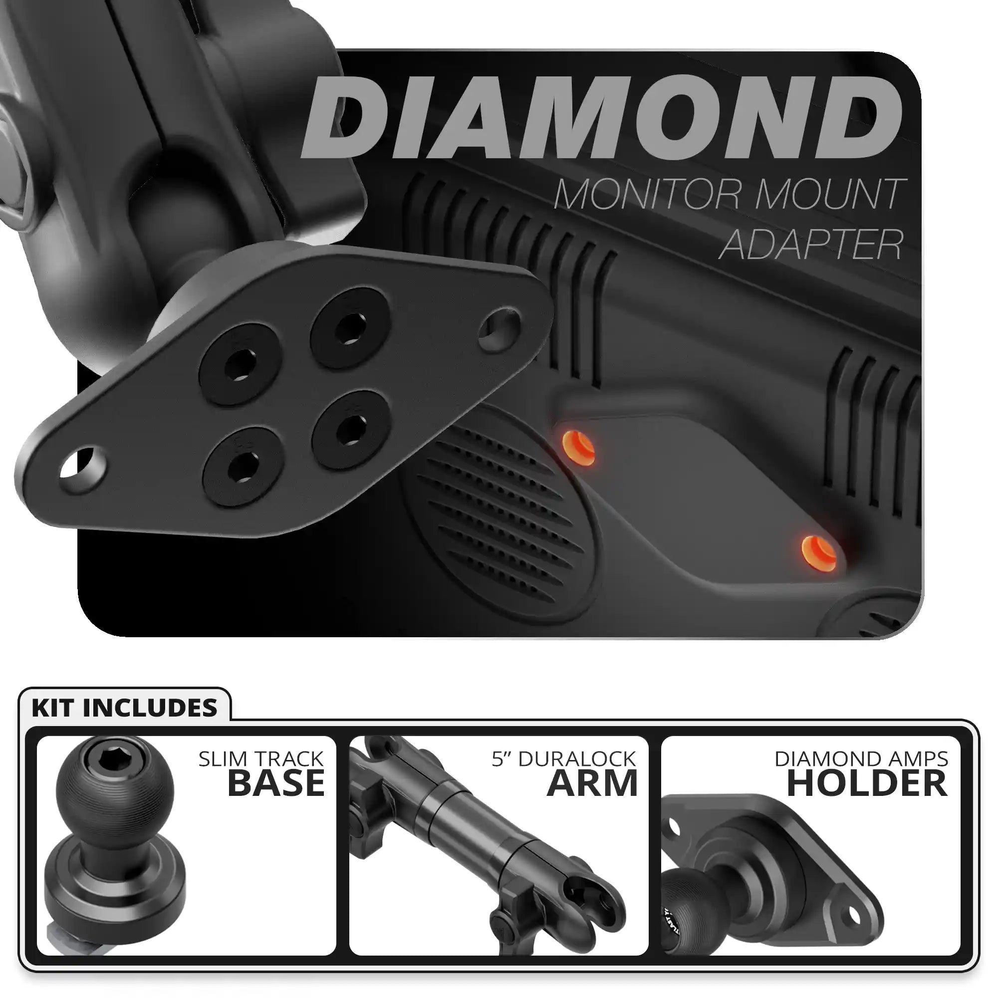 Diamond AMPS | TRAXX™ - Slim Track Base | 5" DuraLock Arm