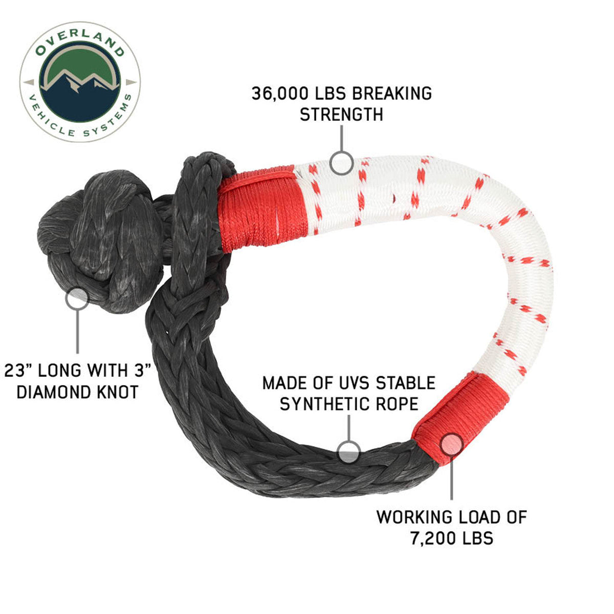 Soft Shackle 3/8" x 23" 36,000 LB. with Loop & Abrasive Sleeve