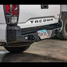 Quartering view of the C4 Overland rear bumper for the Toyota Tacoma. 