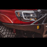 Close up of the plated wings on the C4 Overland front winch bumper.