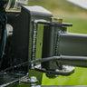 Close-up view of the rebuildable hinge on the C4 swing out bumper.